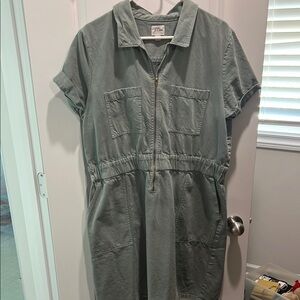 J Crew green Zip-Up Dress